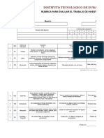 Rúbrica de Trabajo de Investigación