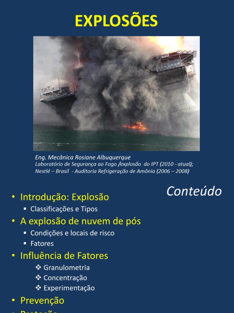 Aula 05 - Explosão PDF | PDF | Combustão | Explosão