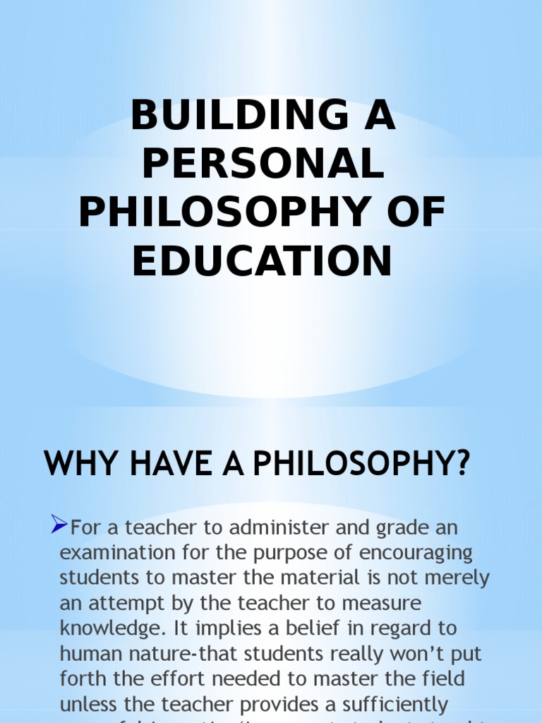 personal educational philosophy example