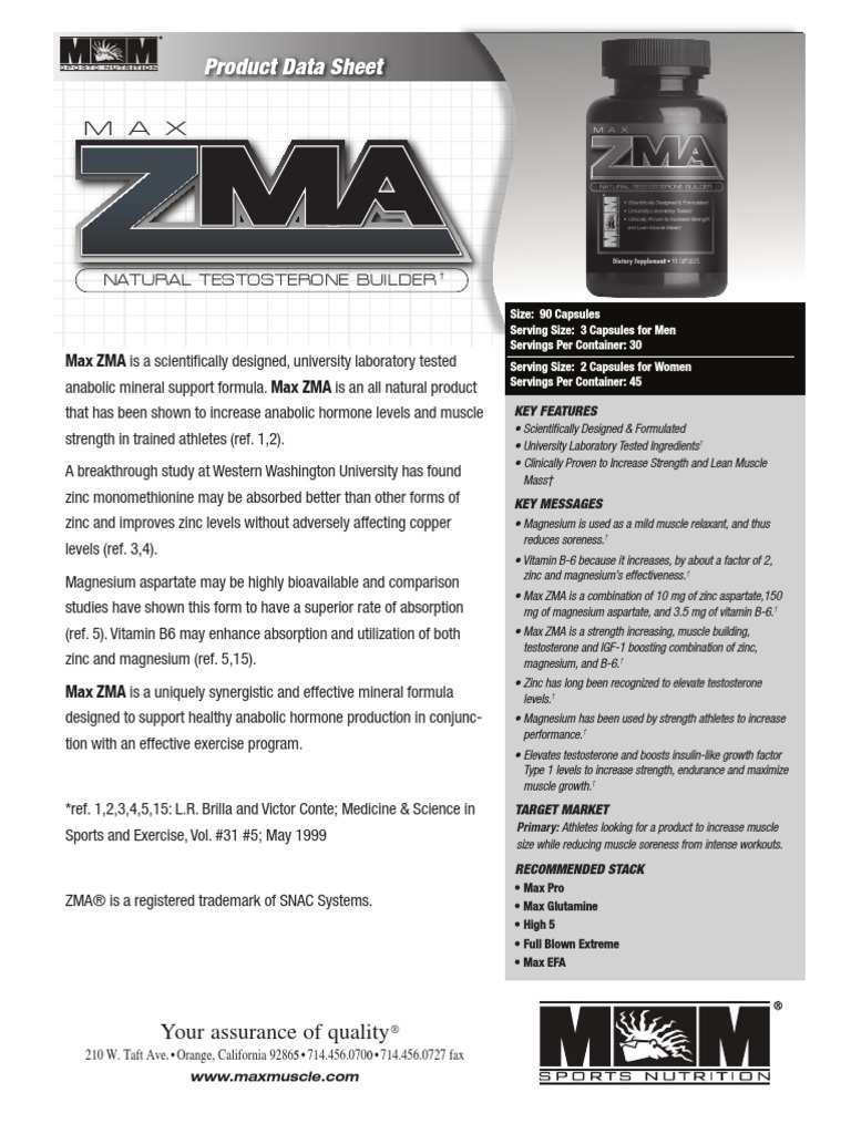 ZMA Natural Testosterone Builder Nutrition Determinants Of Health