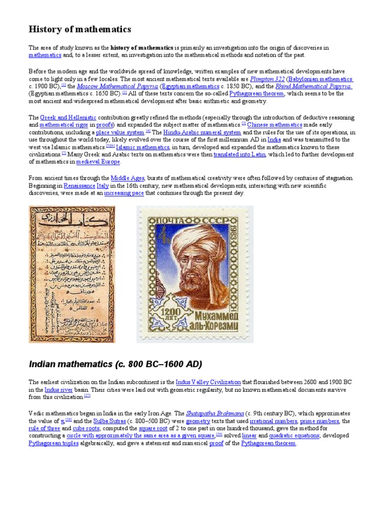 History of Mathematics | Download Free PDF | Teaching Mathematics | Algebra