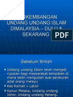 Perkembangan Undang-Undang Islam Di Malaysia Dulu