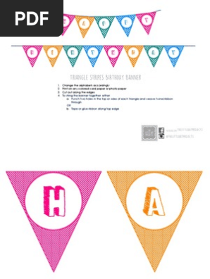 [Free] Printable Triangle Stripes Banner