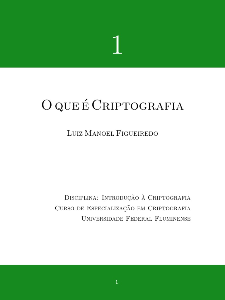 Introdução à Criptografia Pdf Criptografia Chave Criptografia