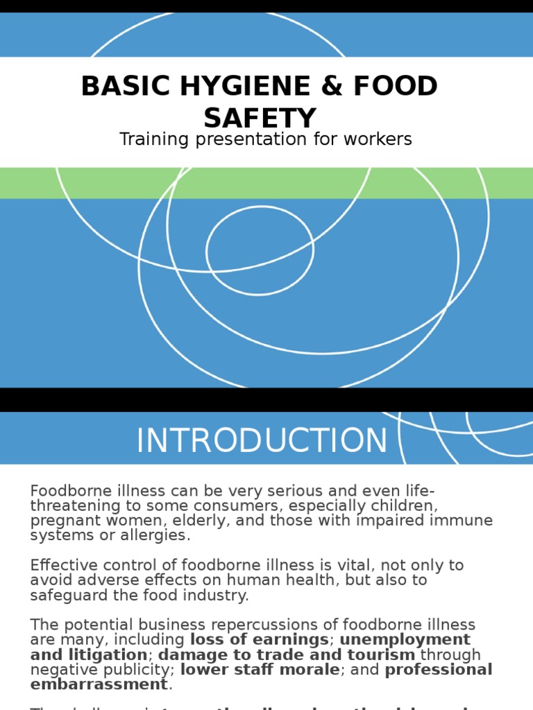 Basic Hygiene & Food Safety Training Module Foodborne Illness