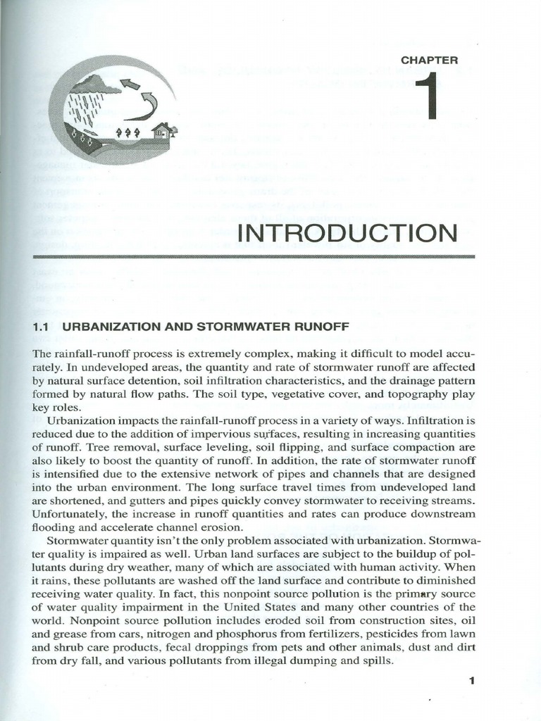 Urban Hydrology, Hydraulics Chapter 01 PDF Stormwater Surface Runoff