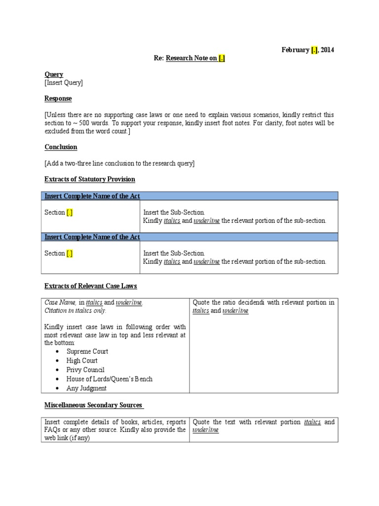 Research Note on Legal Query Response | PDF