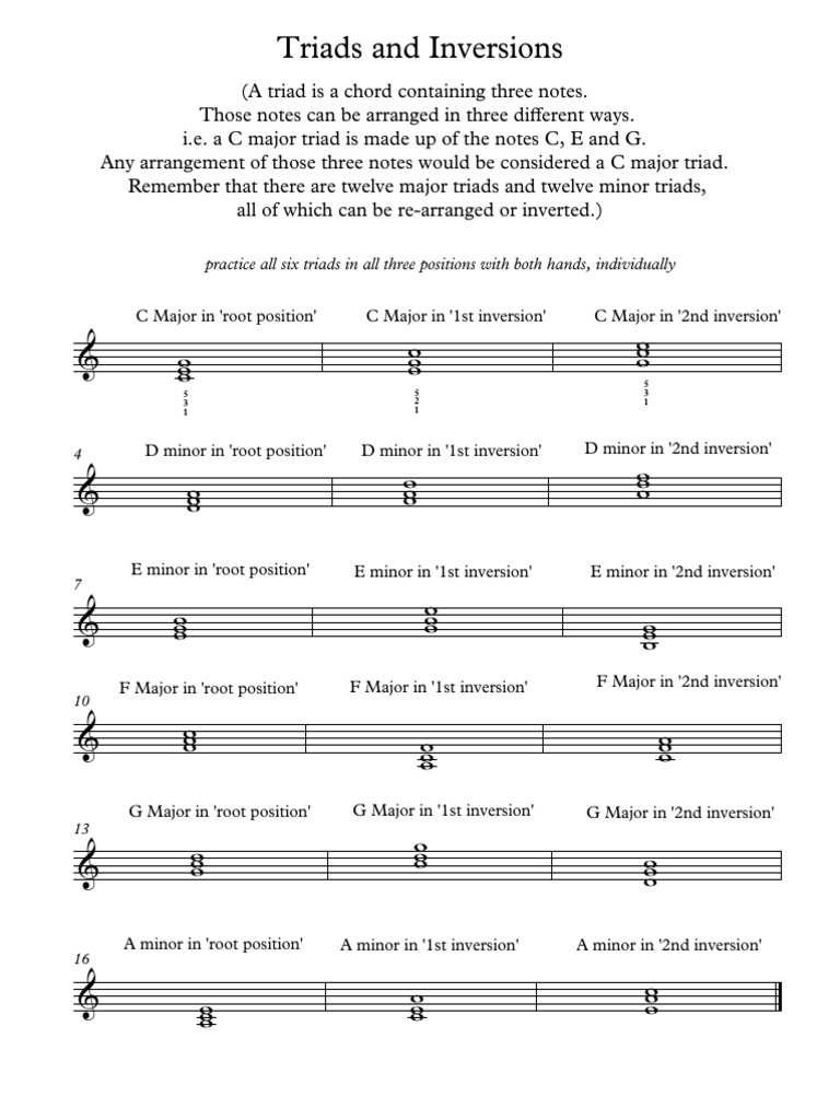 Triads and Inversions - Pdfds and Inversions | PDF | Language Arts ...