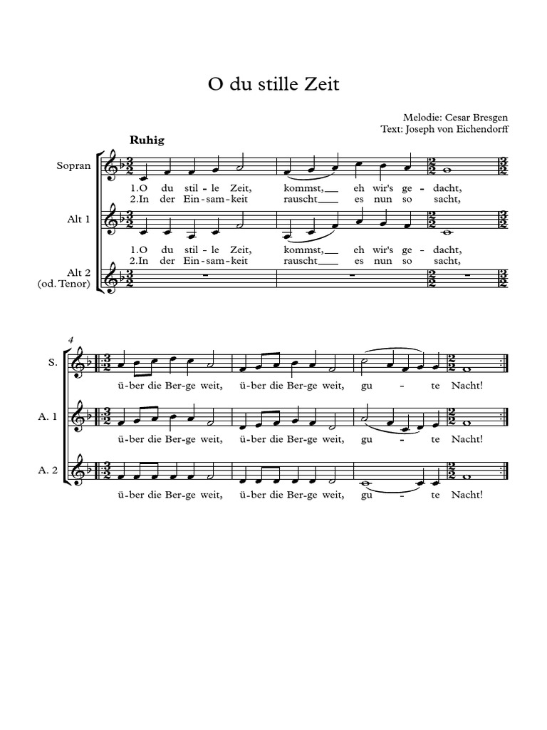 O Du Stille Zeit | PDF
