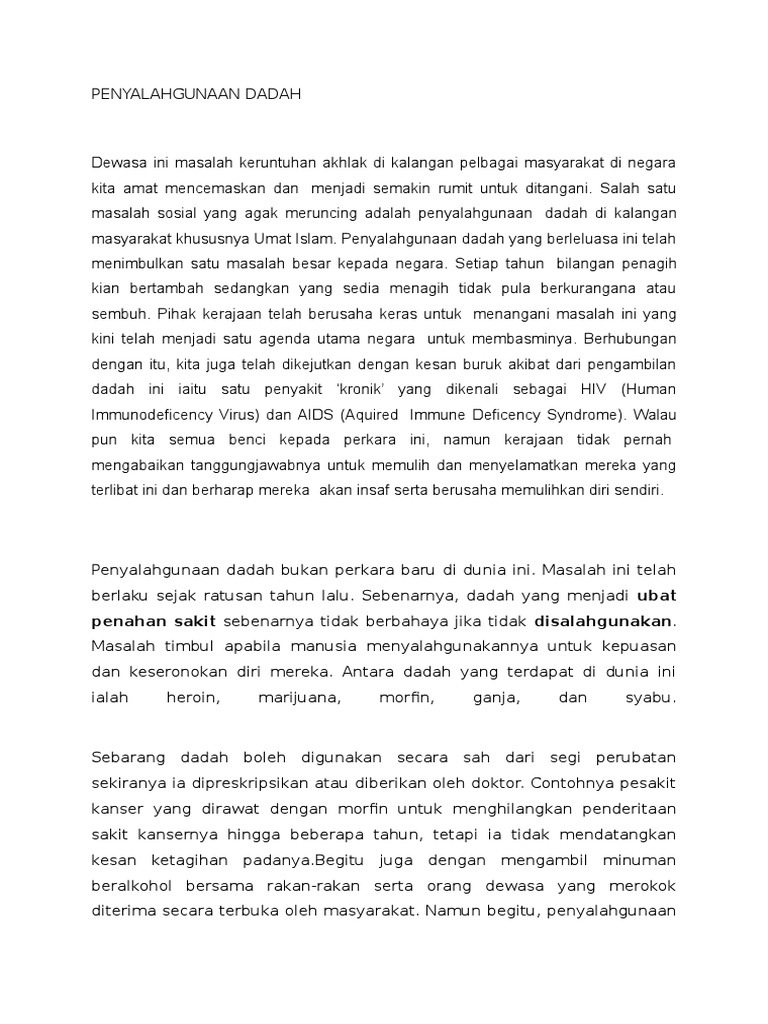 Kajian Kes Penyalah Gunaan Dadah Pdf