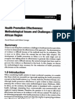 Health Promotion Effectiveness: Methodologicallssues and Challenges in