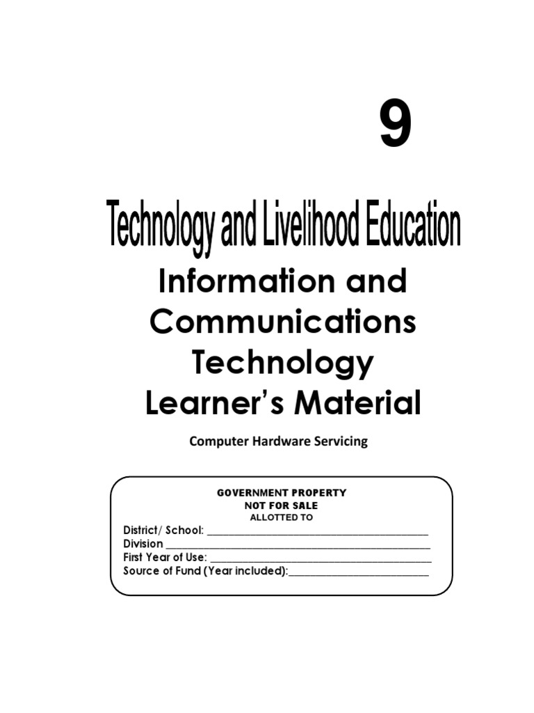 TLE ICT Computer Hardware Servicing Grade 9 PDF Entrepreneurship