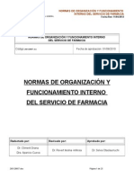 Normas de Organizacion y Funcionamiento Interno Del Servicio de Farmacia