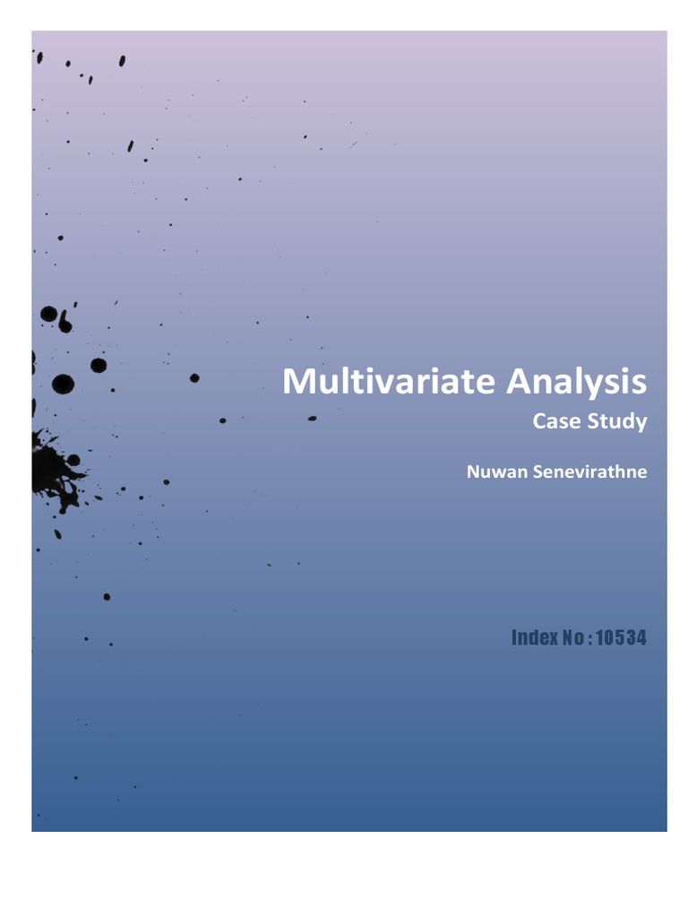 Multivariate Analysis: Case Study | PDF | Covariance | Principal ...