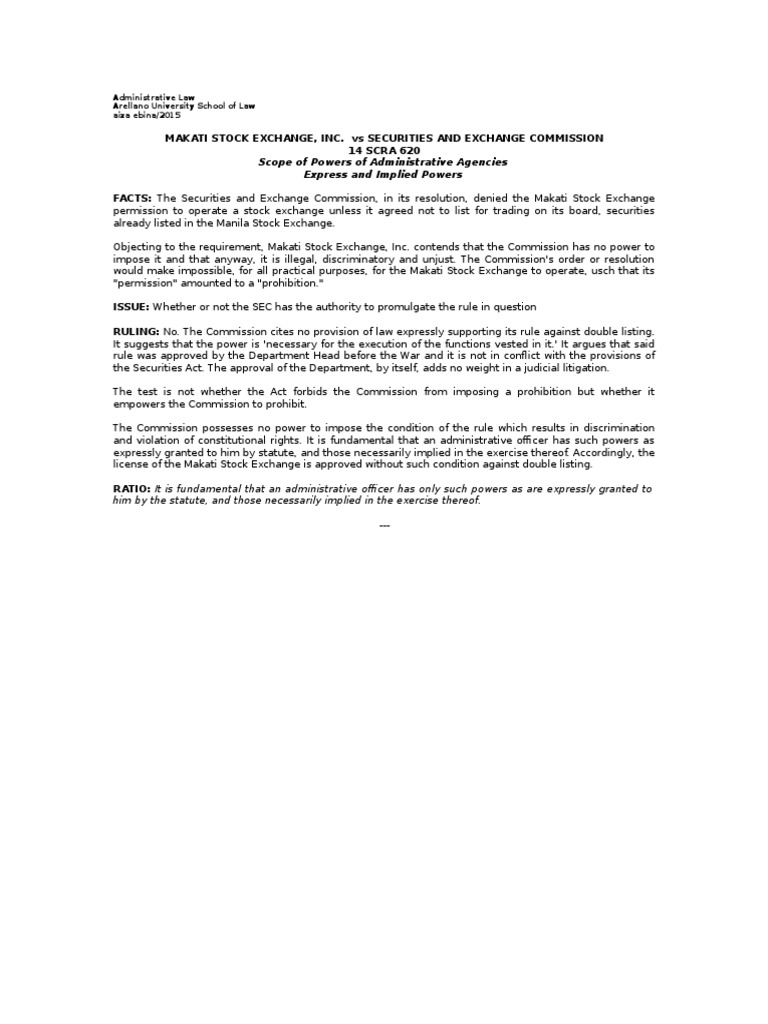 Makati Stock Exchange Inc. Vs Securities and Exchange Commission, 14