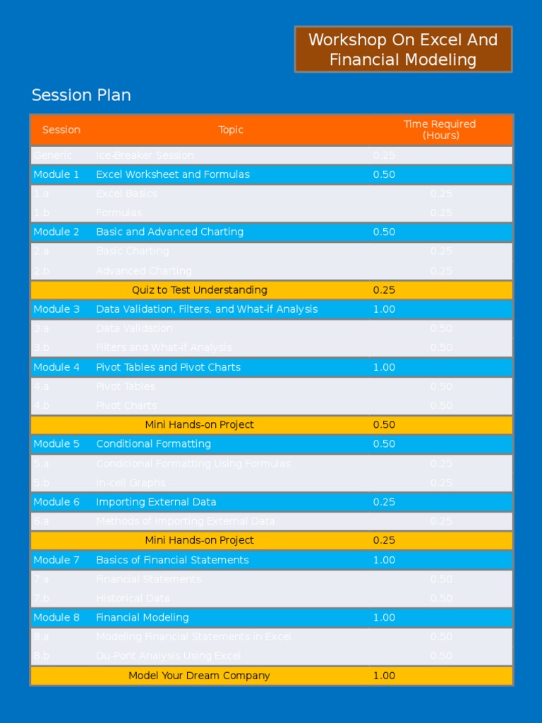 Excel Workshop Course | PDF | Technology & Engineering