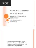 Sistemas de Tempo-real Escalonamento Parte i –algoritmos