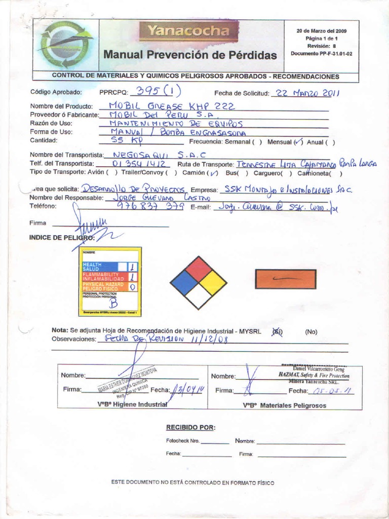 Msds Mobil Grease XHP 222 PDF