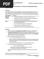 TKT Yl Young Learners Part 4 Focuses of Assessing Learning PDF