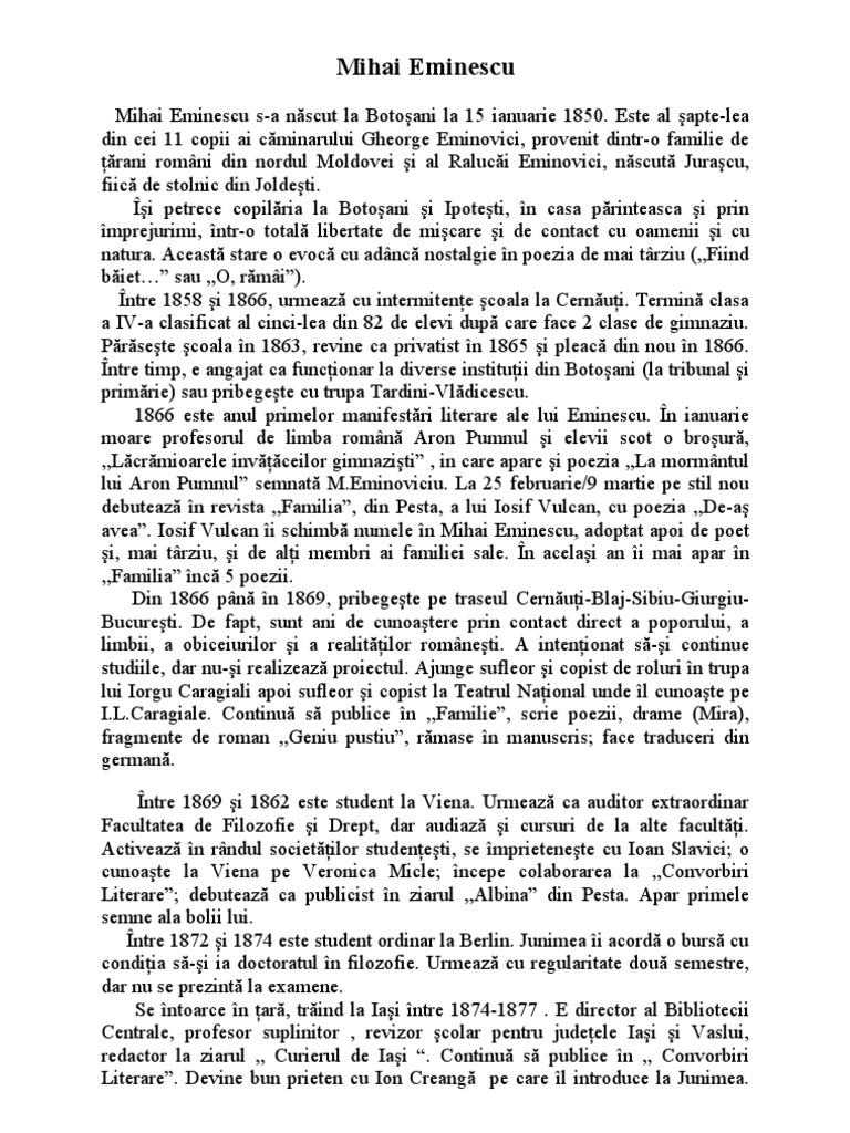 Mihai Eminescu (biografie)