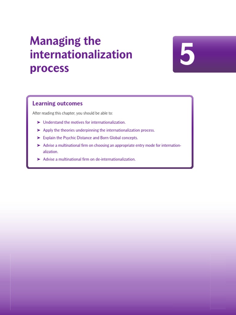 Managing The Internationalization Process: Learning Outcomes | PDF ...