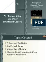 Net Present Value and Other Investment Criteria: Principles of Corporate Finance