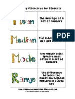 mean, median, mode flash cards