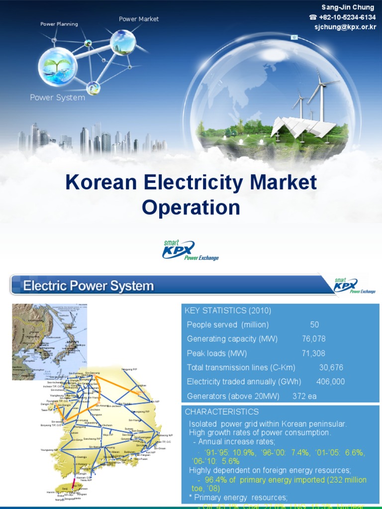 Korean Electricity Market Prices Electric Power System