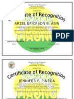 Certificate of Recognition