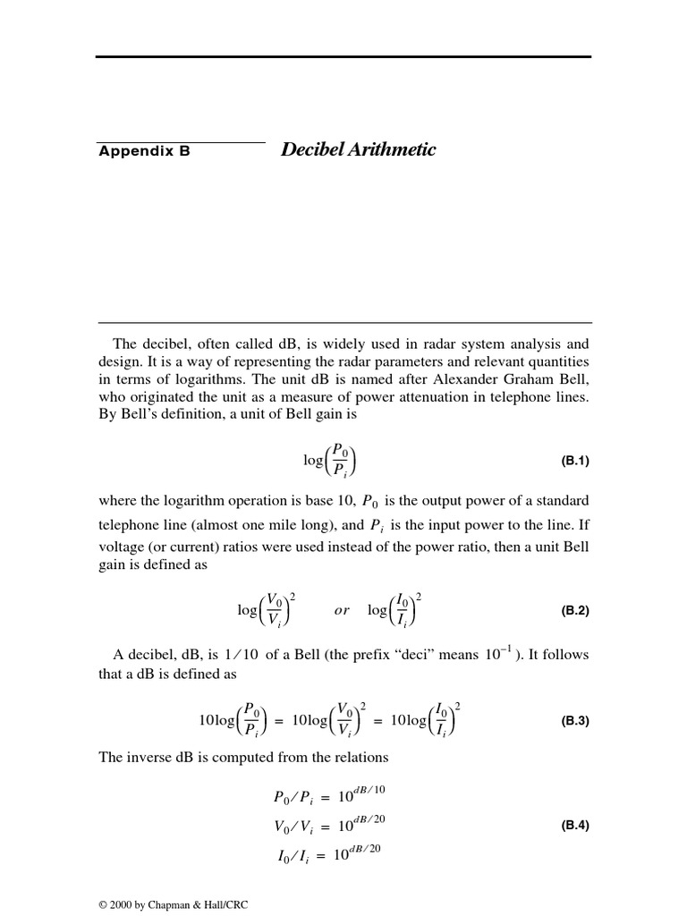 Decibel Arithmetic: Appendix B | PDF