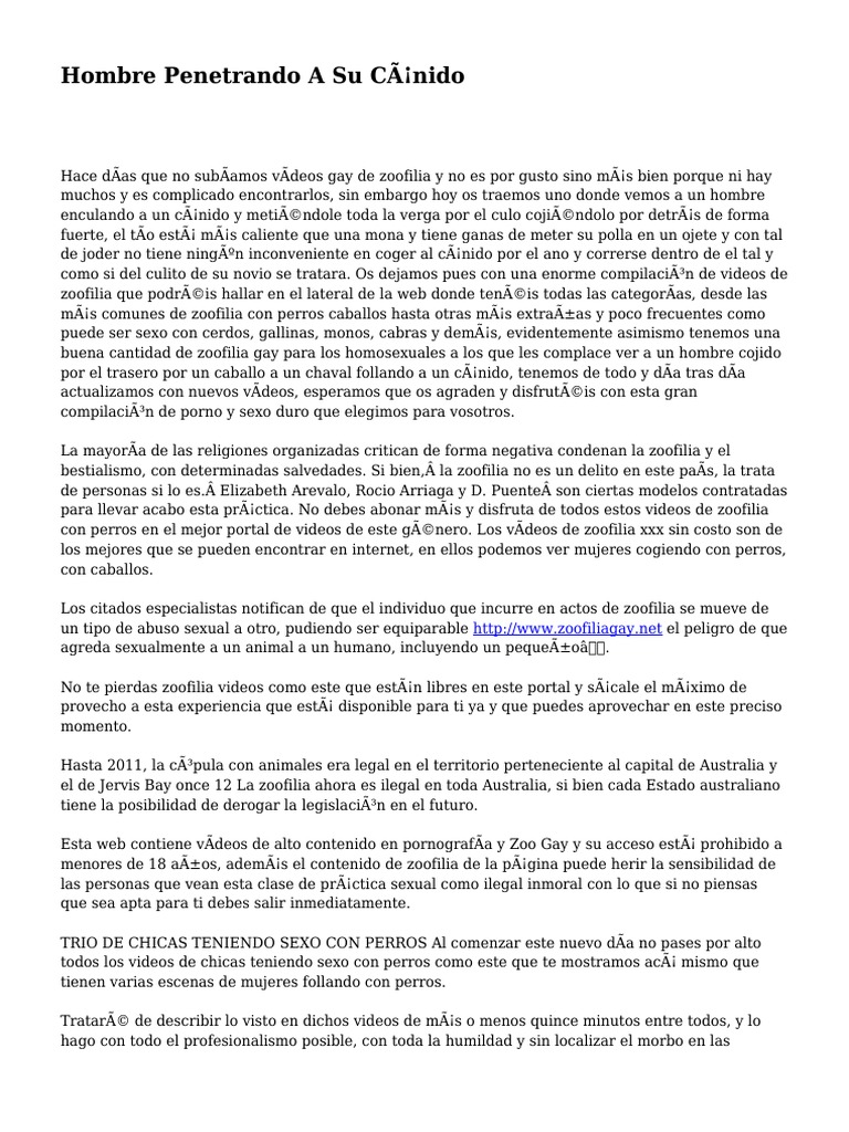 Hombre A Su Cánido PDF Zoofilia Homosexualidad