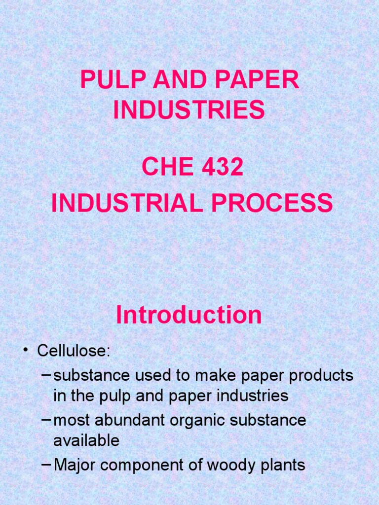Overview of Pulp and Paper Processes | PDF | Pulp (Paper) | Paper