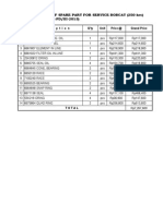 (PR No 013/PR-PD/III-2013) Additional of Spare Part For Service Bobcat (250 HRS)