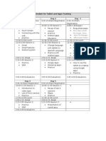 Schedule For Tablet and Apps Training