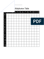 Multiplication Table