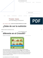 ¿Debe de Ser La Nutrición Diferente en El Crossfit