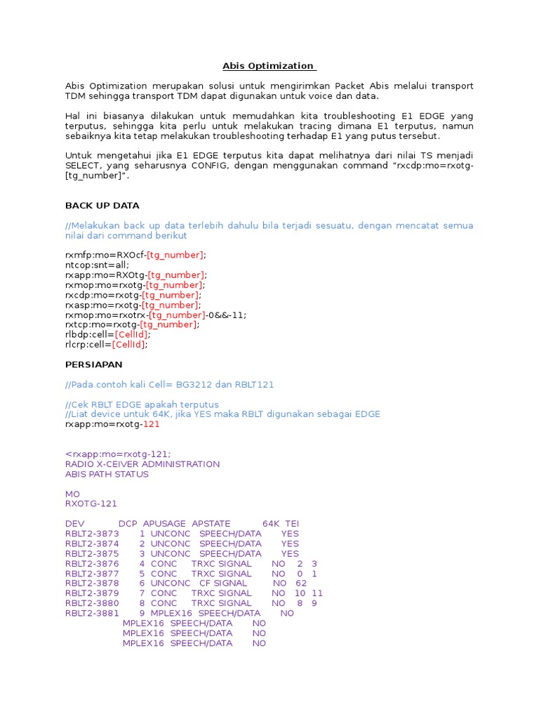 Abis Optimization: (TG - Number) (TG - Number) (TG - Number) (TG ...