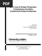 2012 Cost of Potato Production Report