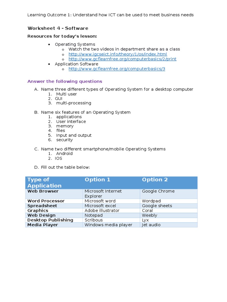 ICT for Business: Software Overview | PDF | Computers