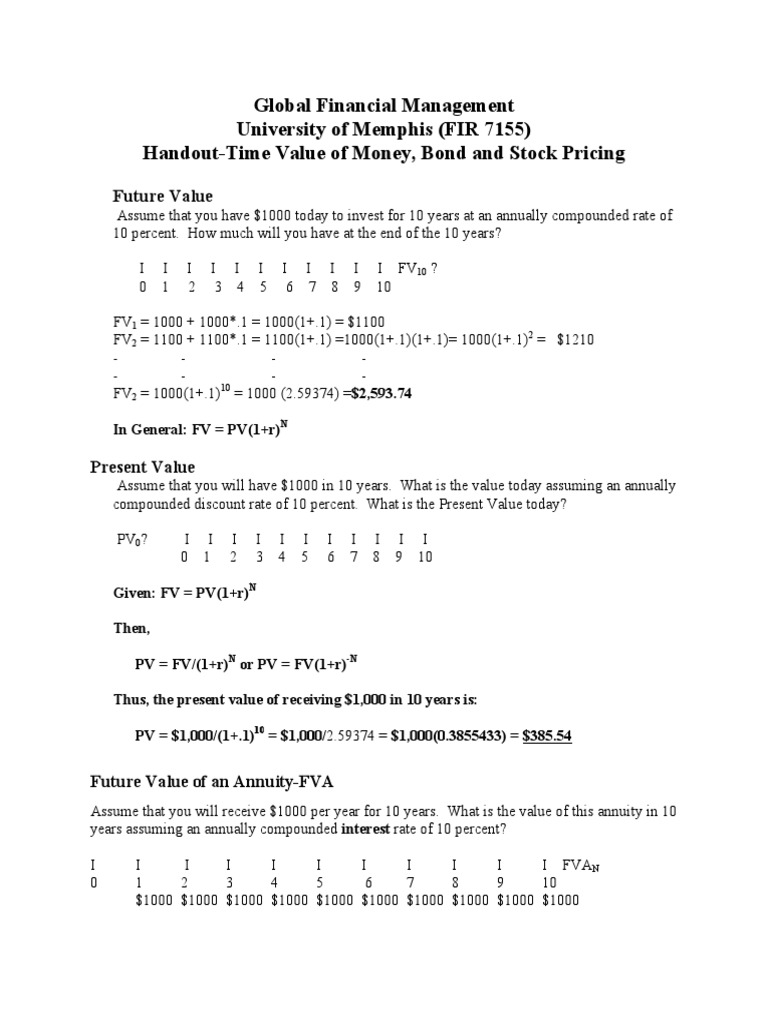 Time Value of Money Formulas | PDF | Time Value Of Money | Bonds (Finance)