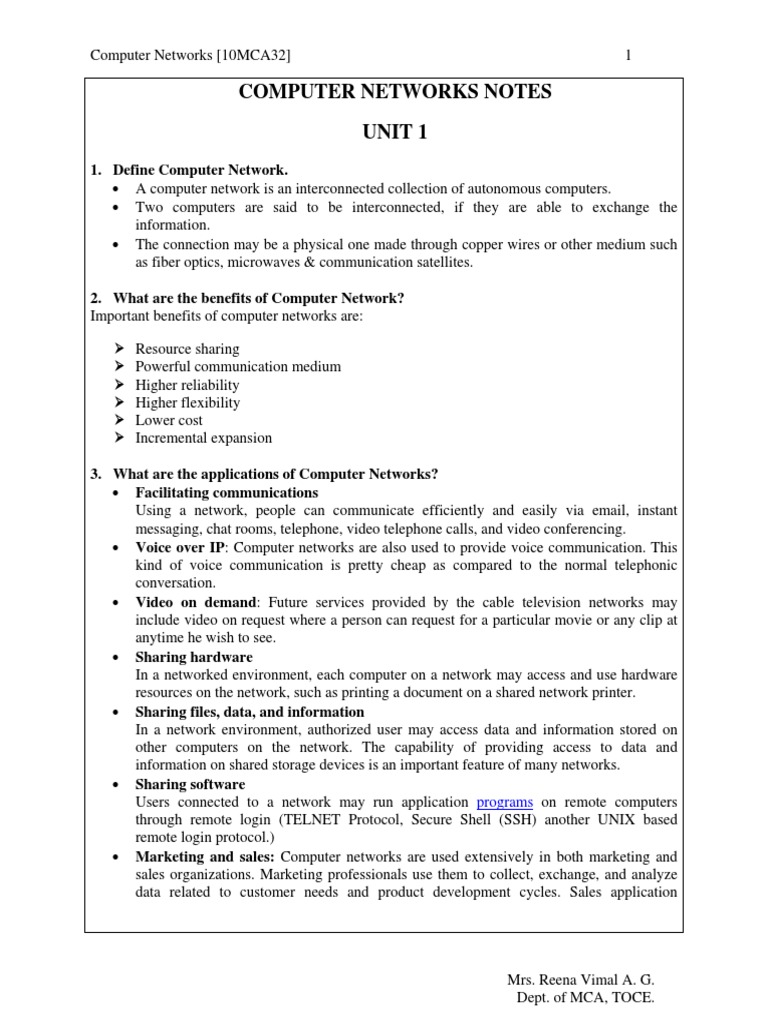 Computer Networks Study Guide | PDF | Internet Protocol Suite ...