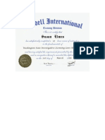 Ruddell International Certificate