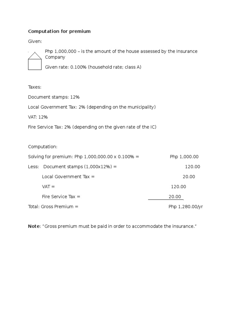 Premium Calculation for Home Insurance | PDF | Law | Computers