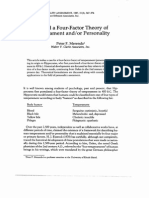 Toward A Four Factor Theory of Temperament or Personality