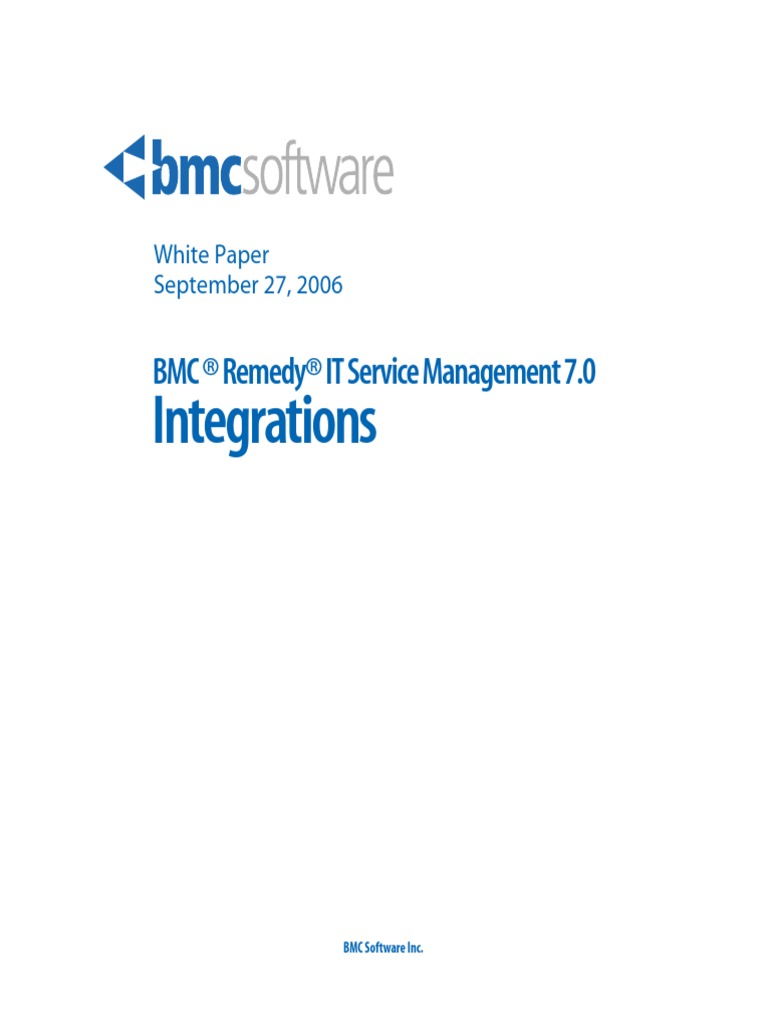 BMC Remedy IT Service Management 7.0 Integrations | PDF | Application