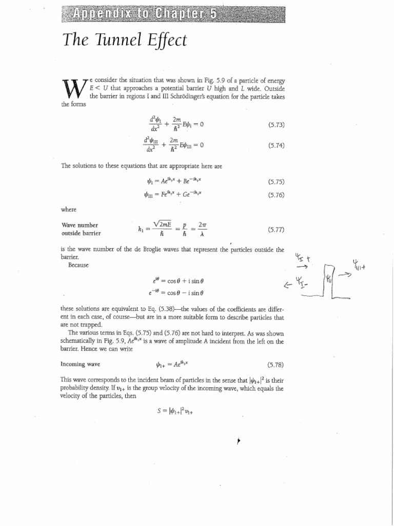 Tunnel Effect Derivation PDF