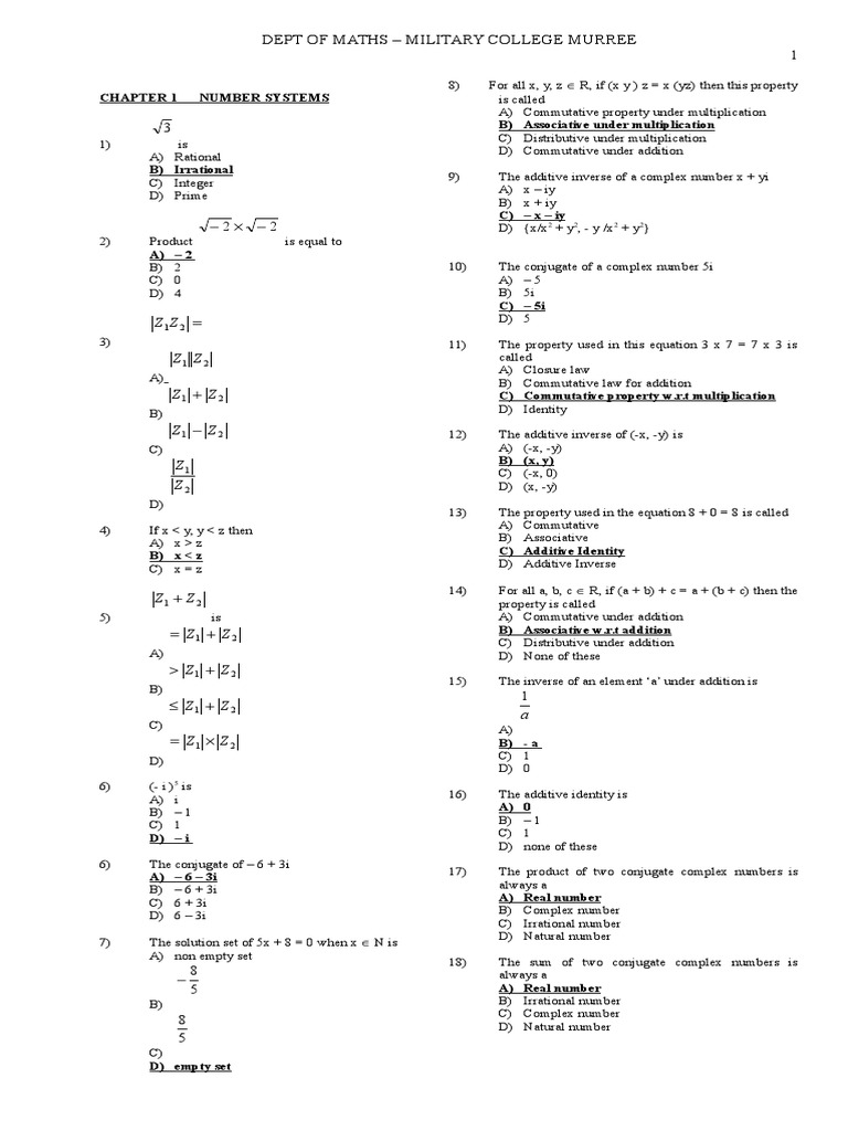 1st Year Maths | PDF | Sine | Abstract Algebra