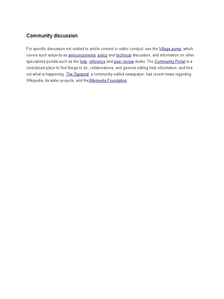 Wikipedia Community Discussion Hub | PDF | Art