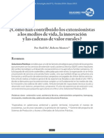 ¿Cómo han contribuido los extensionistas a los medios de vida, la innovación y las cadenas de valor rurales?