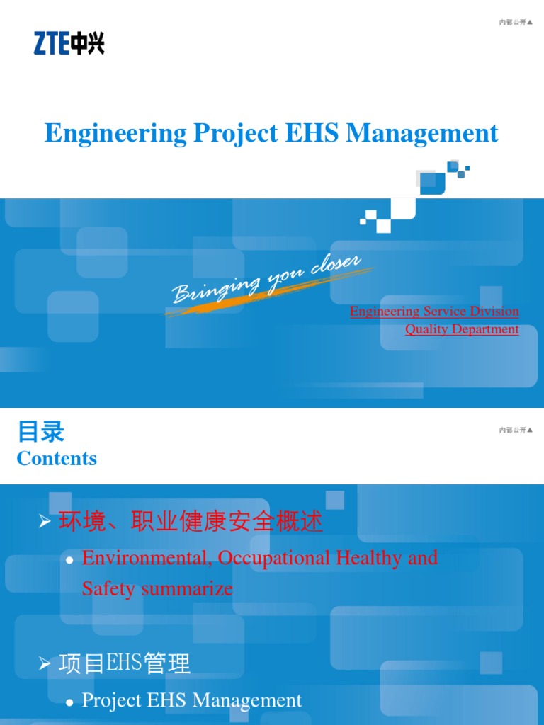 EHS Management for Engineering Projects | PDF | Occupational Safety And ...